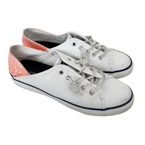 Sperry Seacoast Isle Sneakers White Coral Sz 9
